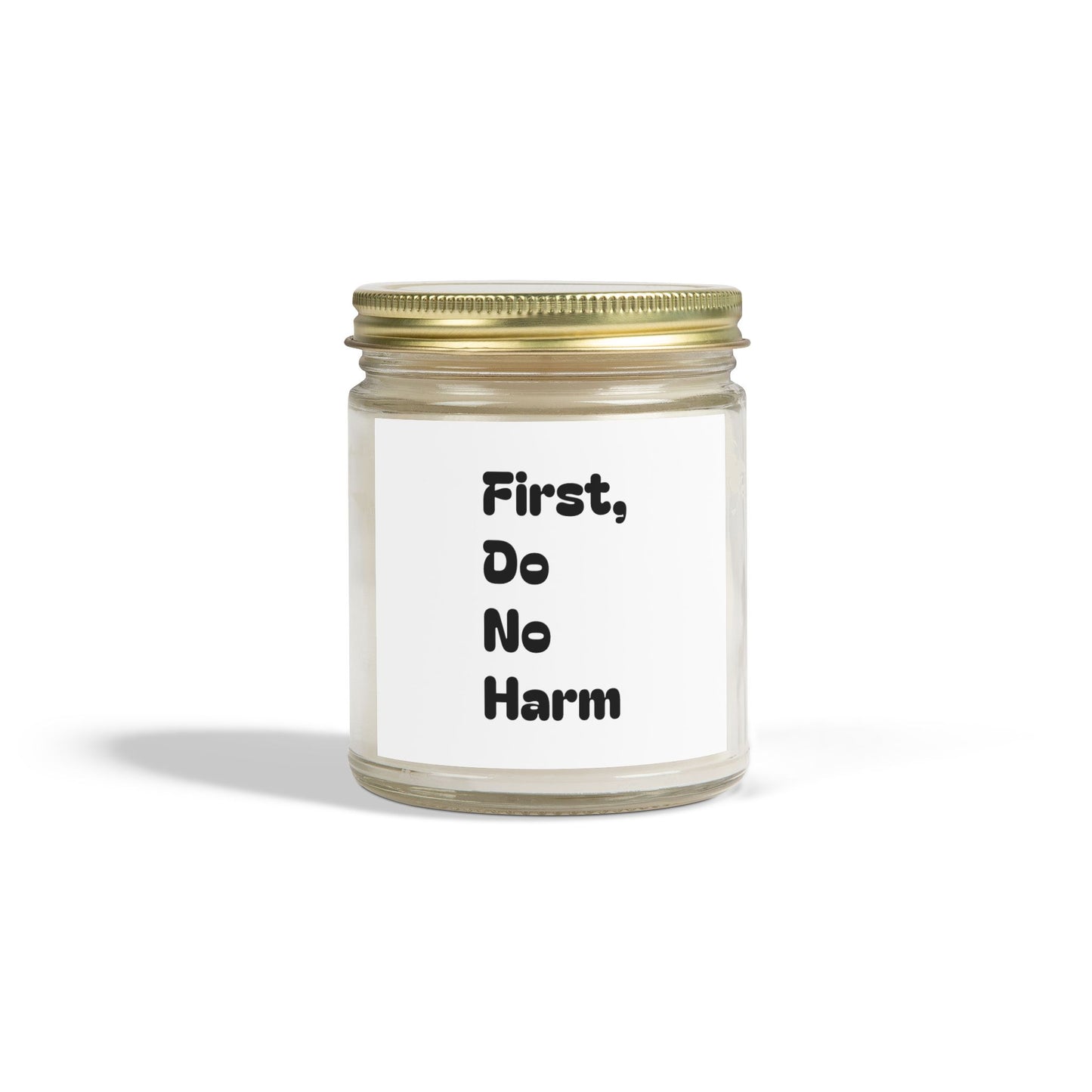 First Do No Harm black Scented Candles, Coconut Apricot Wax (4oz, 9oz)