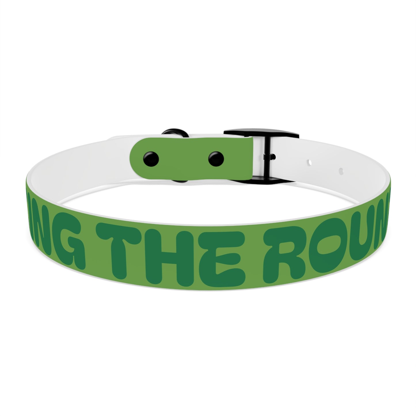 Making The Rounds Green Dog Collar