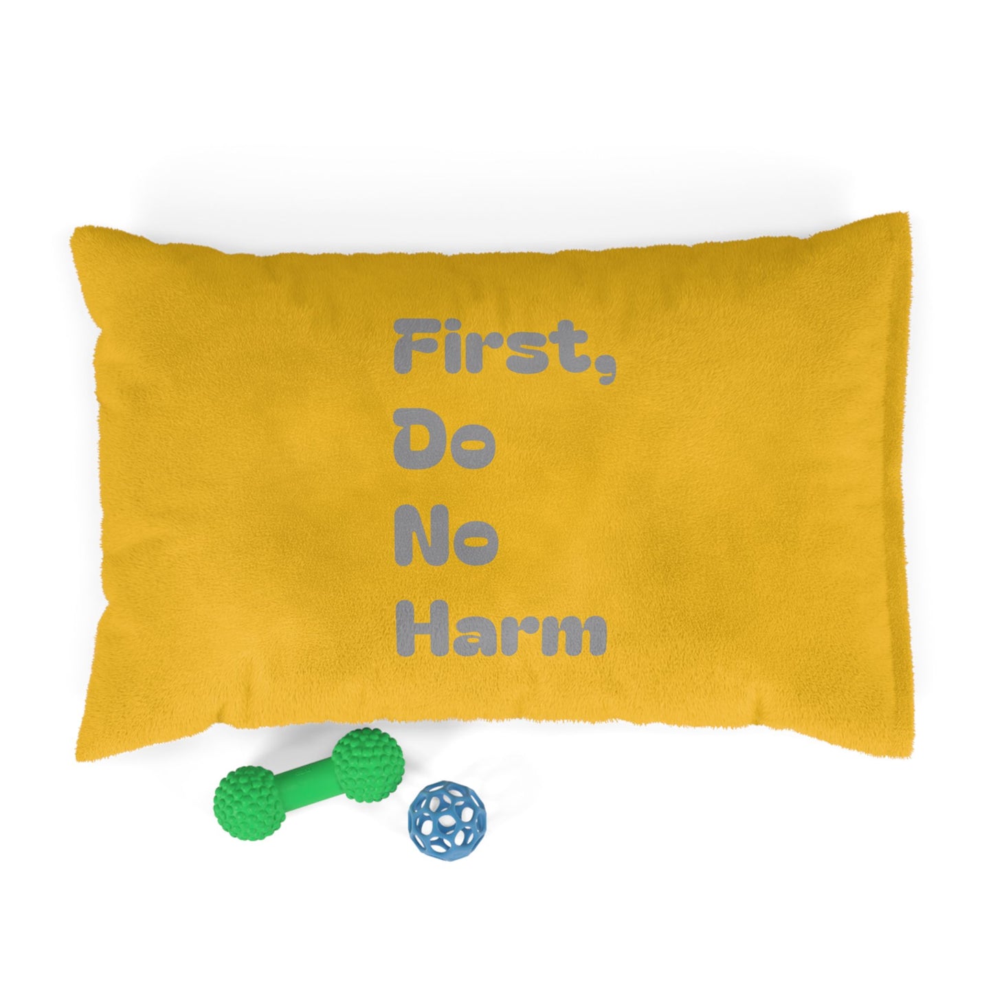 First Do No Harm Yellow / Grey Pet Bed