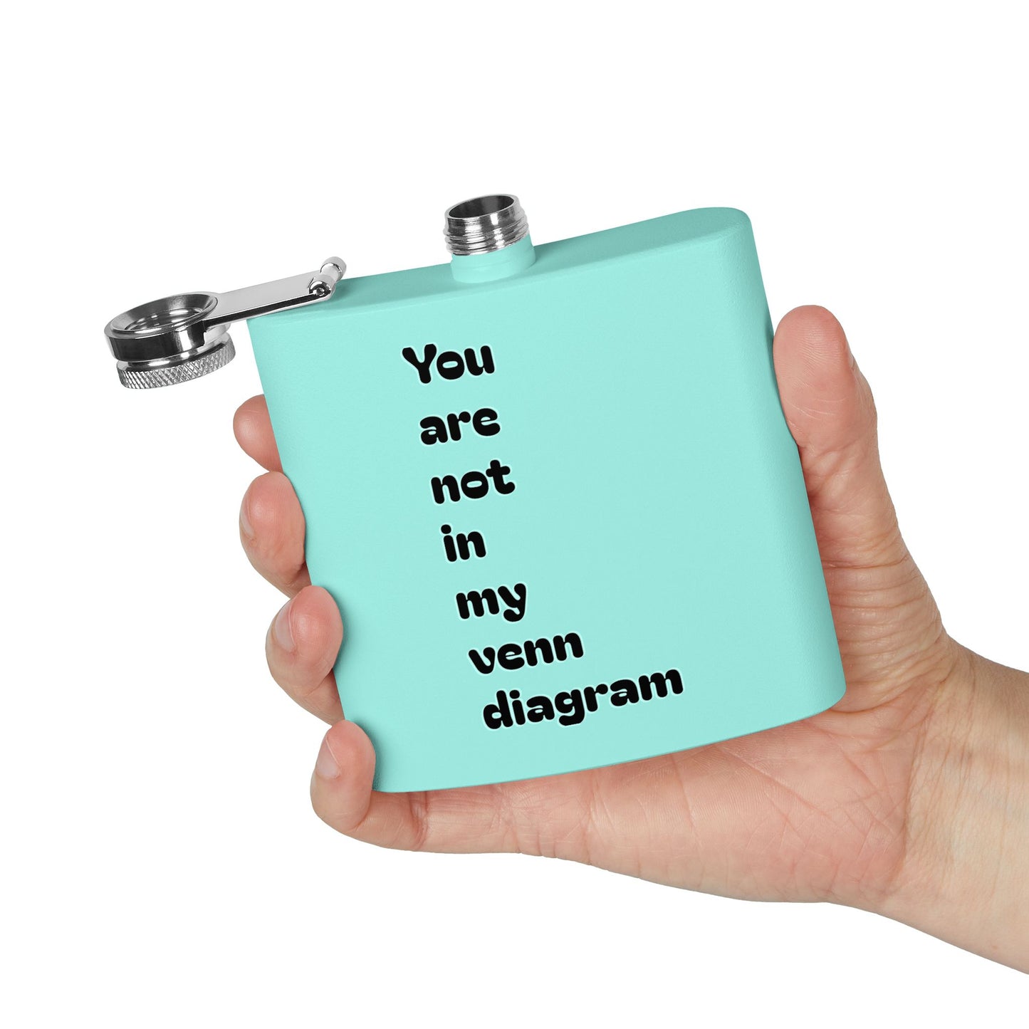 6oz Stainless Flask — "You Are Not in My Venn Diagram" Funny Geek Hipster Gift