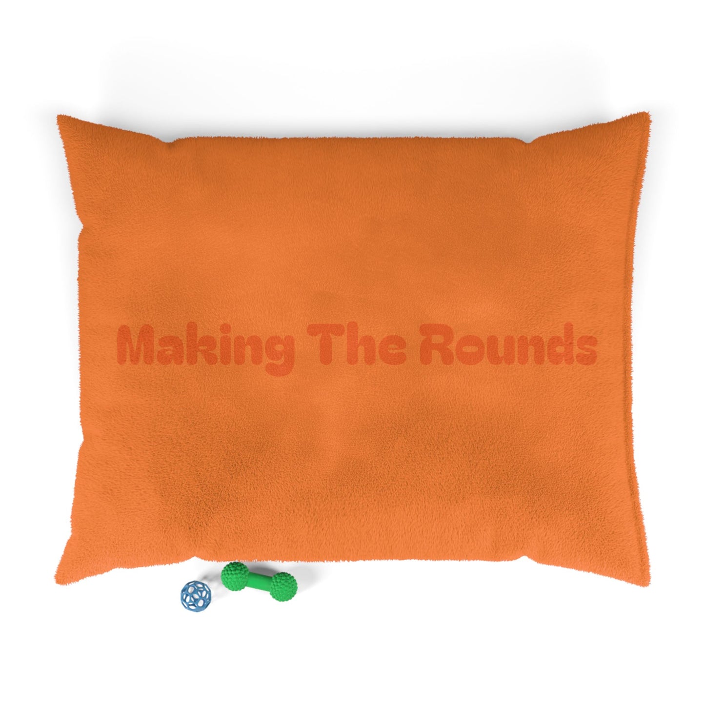 Making The Rounds Light Orange with Dark Orange Pet Bed