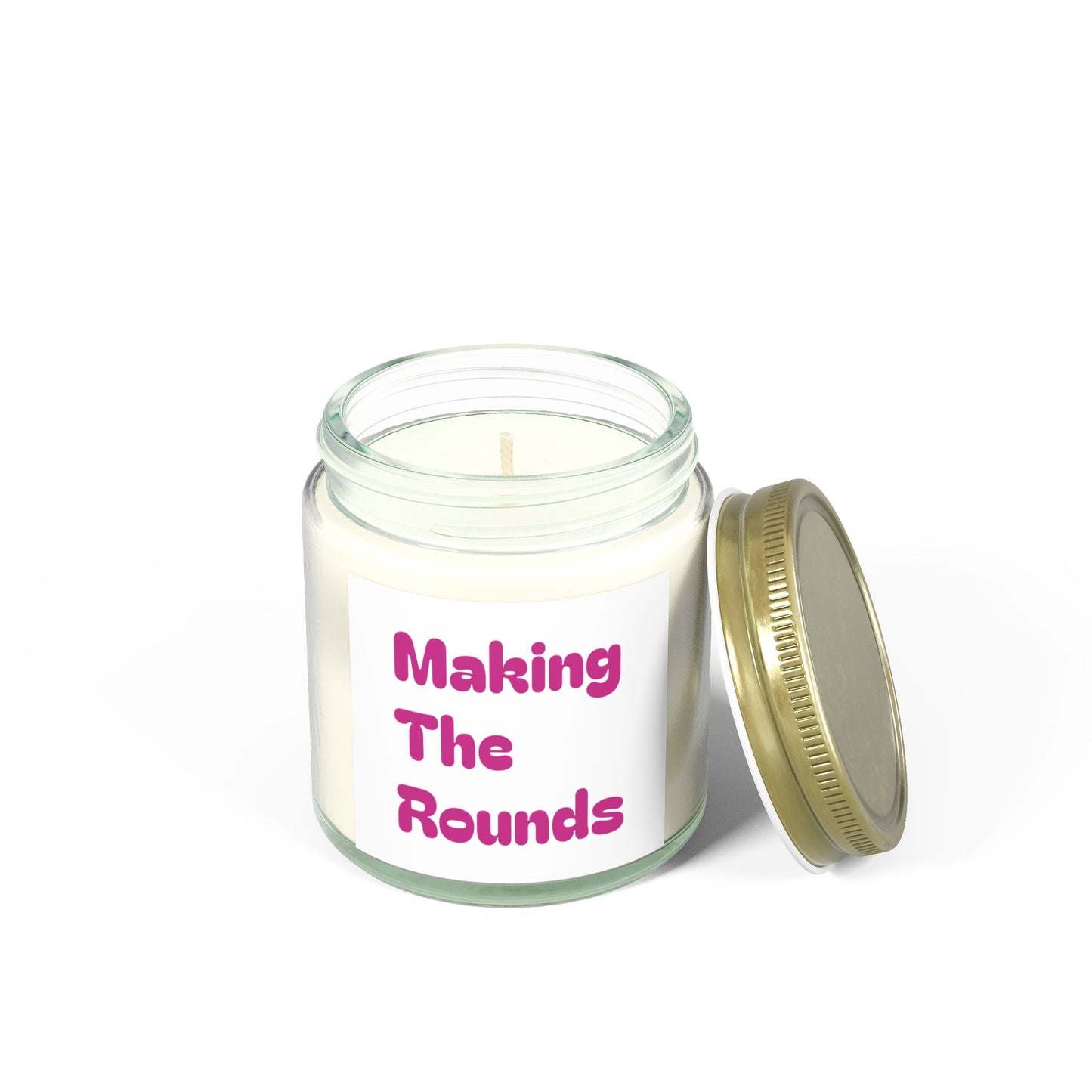 Making The Rounds Pink Scented Candles, Coconut Apricot Wax (4oz, 9oz)