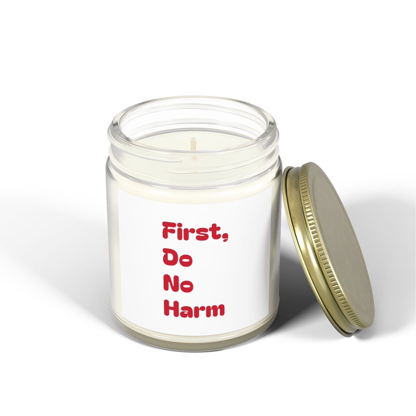 First Do No Harm Red Scented Candles, Coconut Apricot Wax (4oz, 9oz)