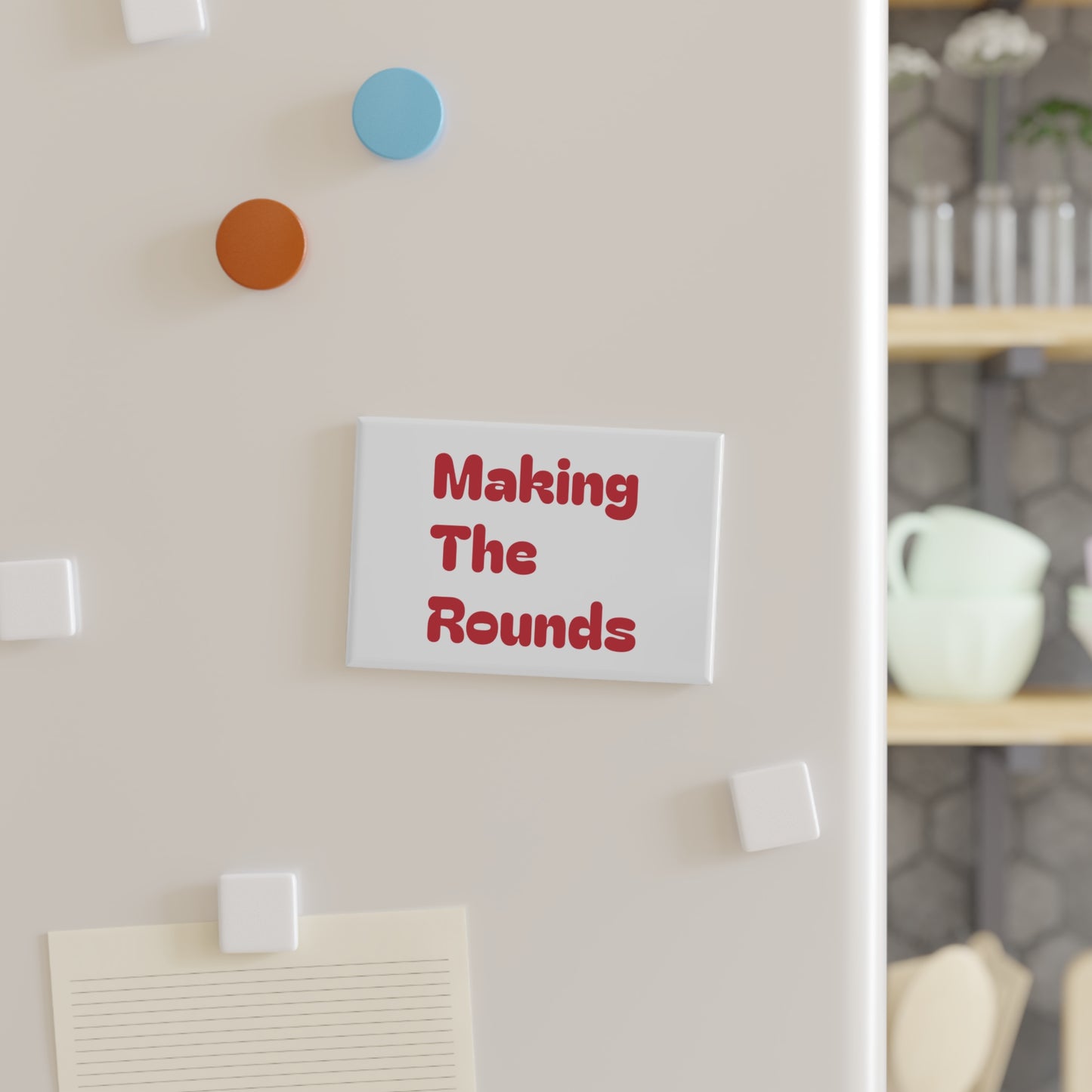 Making The Rounds Red Button Magnet, Rectangle (1 & 10 pcs)