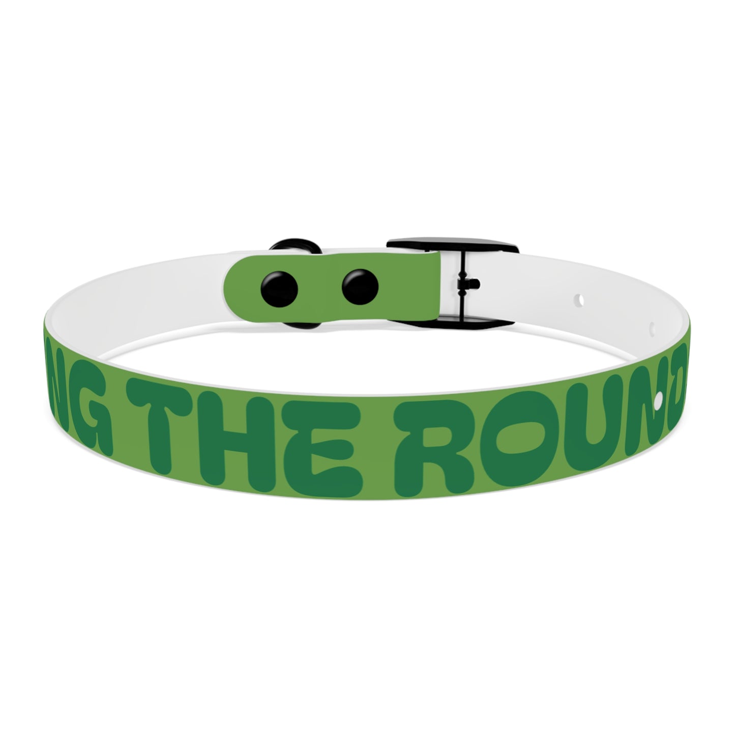 Making The Rounds Green Dog Collar