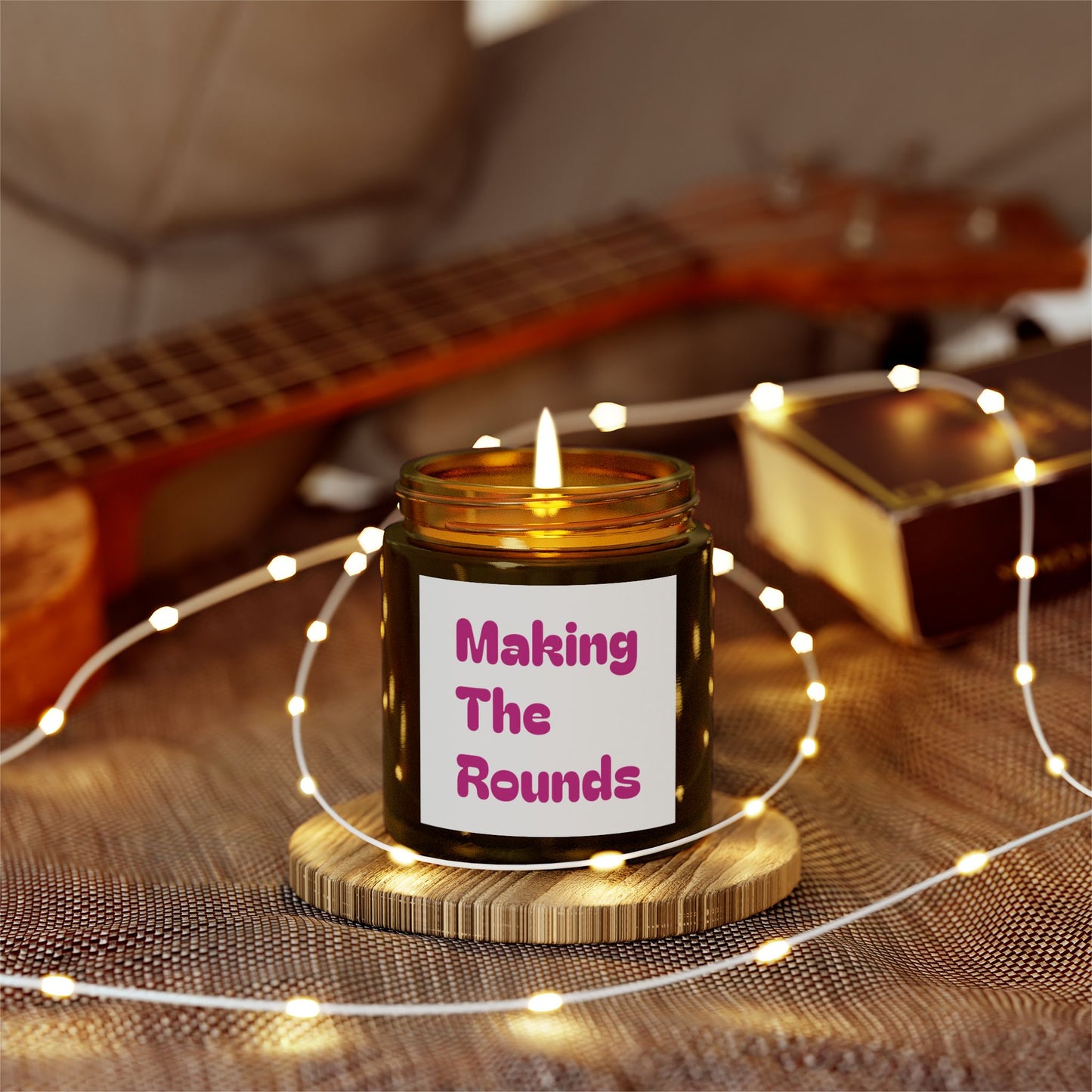 Making The Rounds Pink Scented Candles, Coconut Apricot Wax (4oz, 9oz)