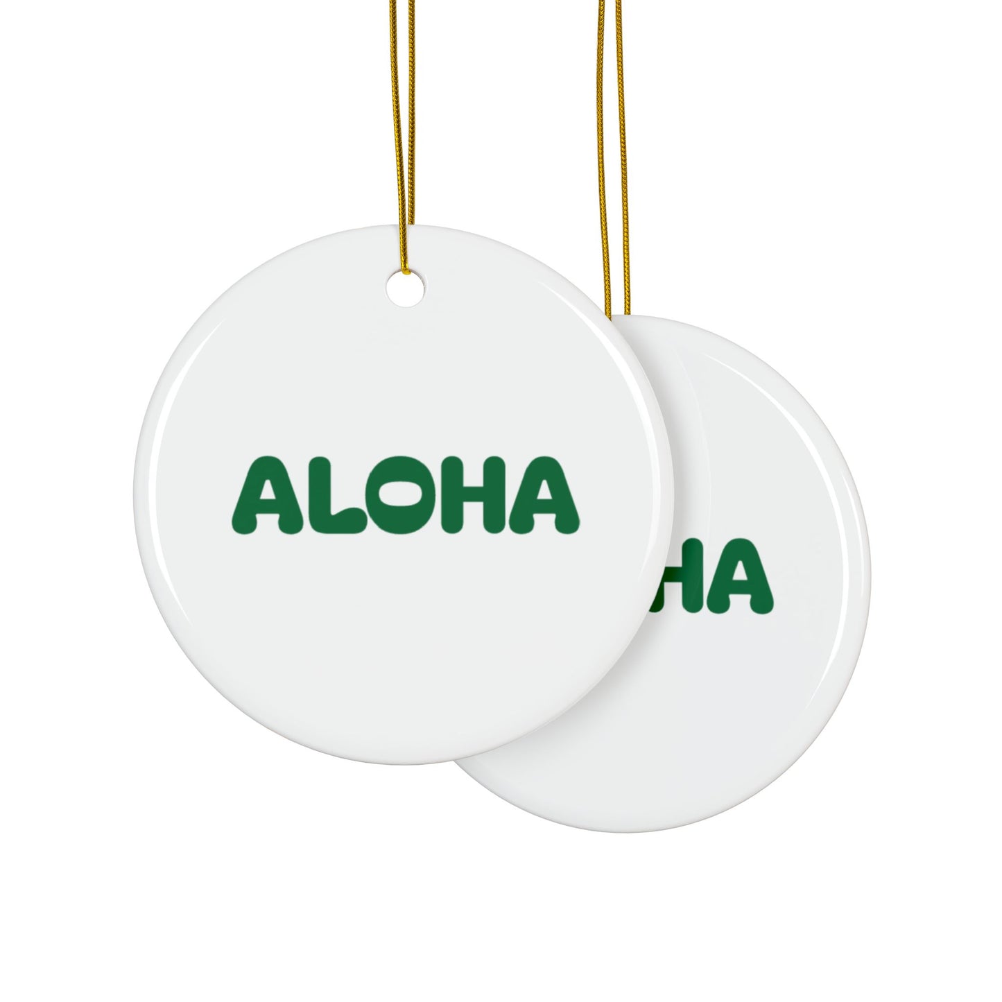 Aloha Green Decorative Ceramic Ornaments, Double-Sided (1pc, 3pcs, 5pcs, 10pcs)