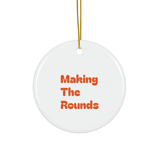 Making The Rounds Orange Ceramic Ornaments, 2-Side Print, (1pc, 3pcs, 5pcs, 10pcs)