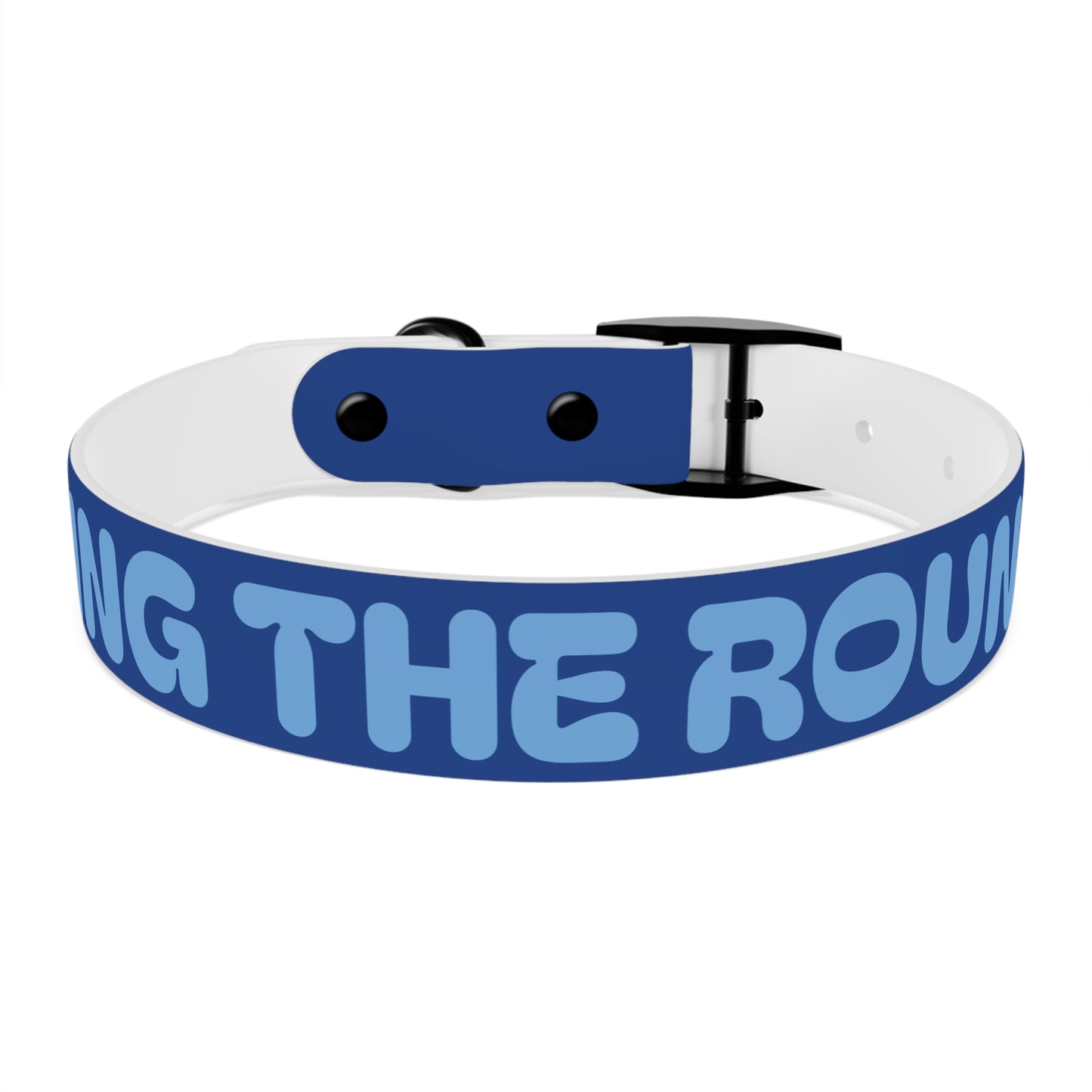 Making The Rounds Light Blue Dog Collar