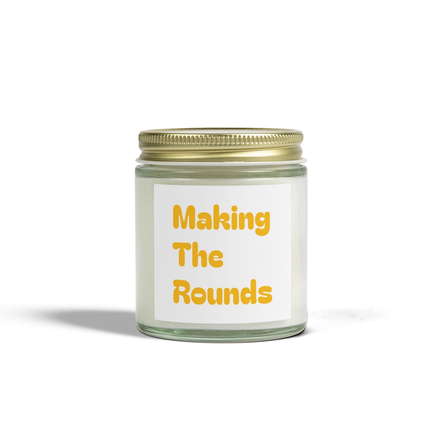 Making The Rounds Yellow Scented Candles, Coconut Apricot Wax (4oz, 9oz)