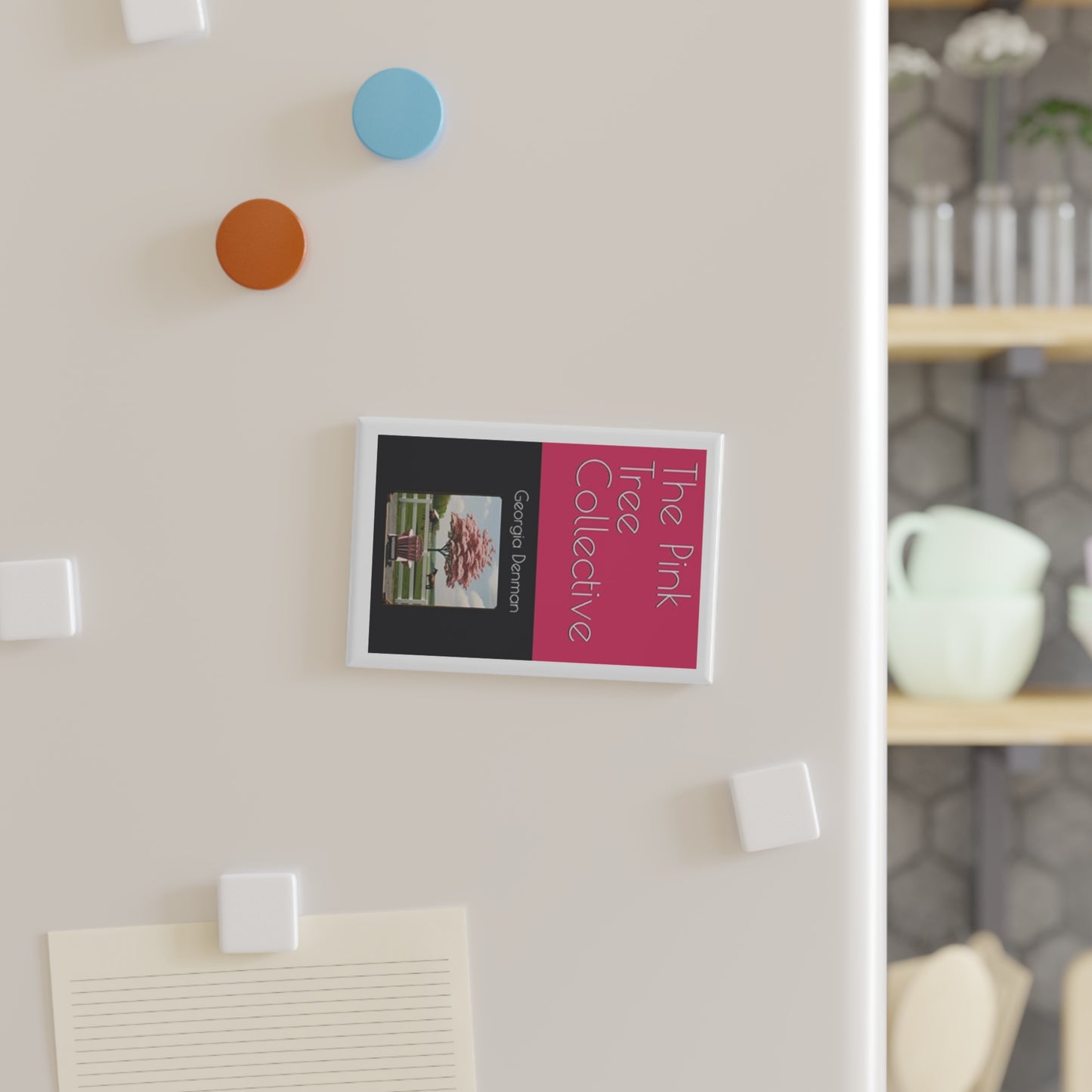The Pink Tree Collective Cover Button Magnet, Rectangle (1 & 10 pcs)