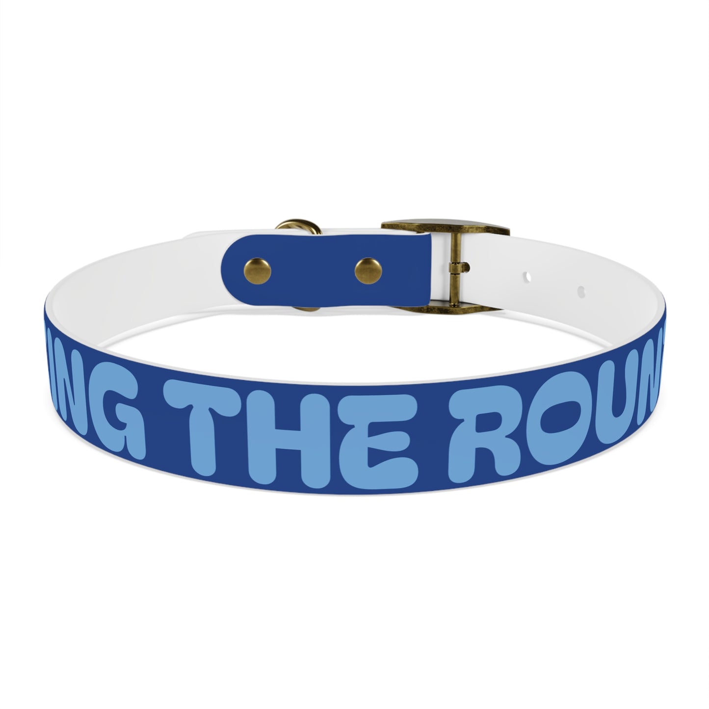 Making The Rounds Light Blue Dog Collar