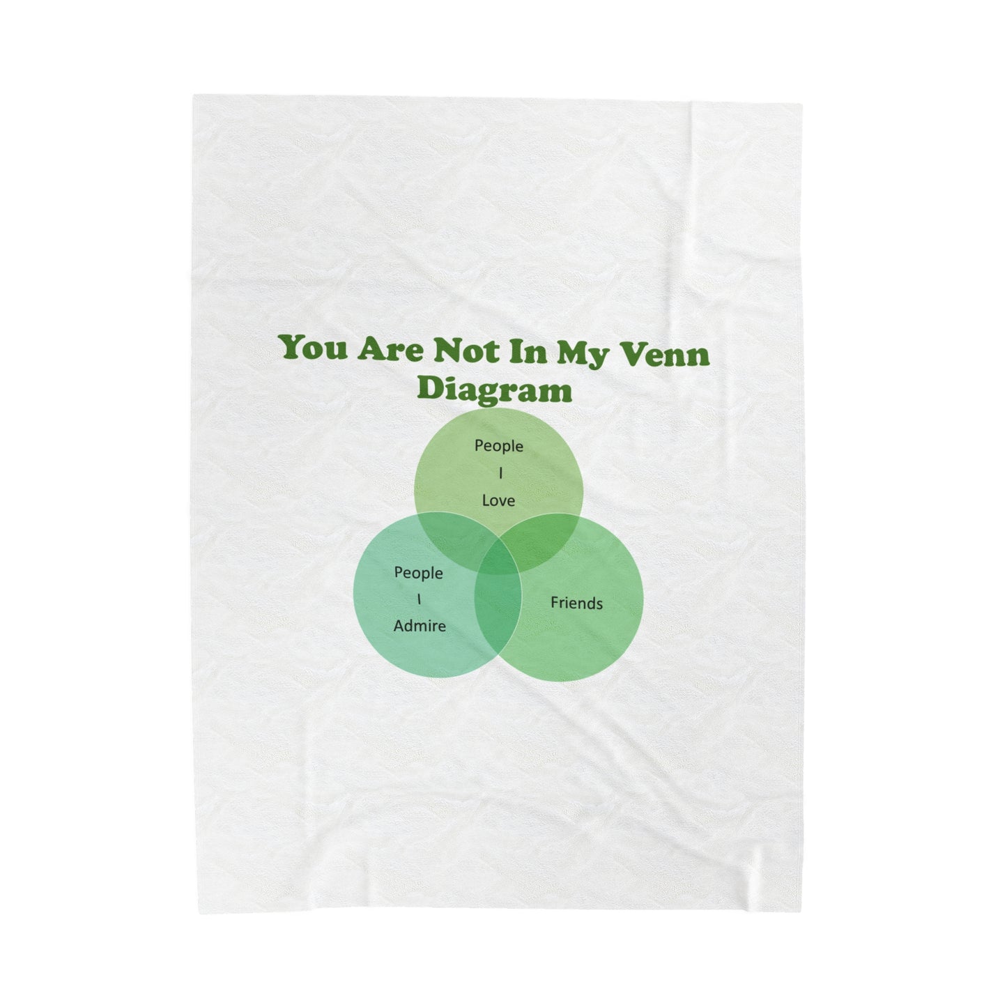 You Are Not In My Venn Diagram Green Velveteen Plush Blanket