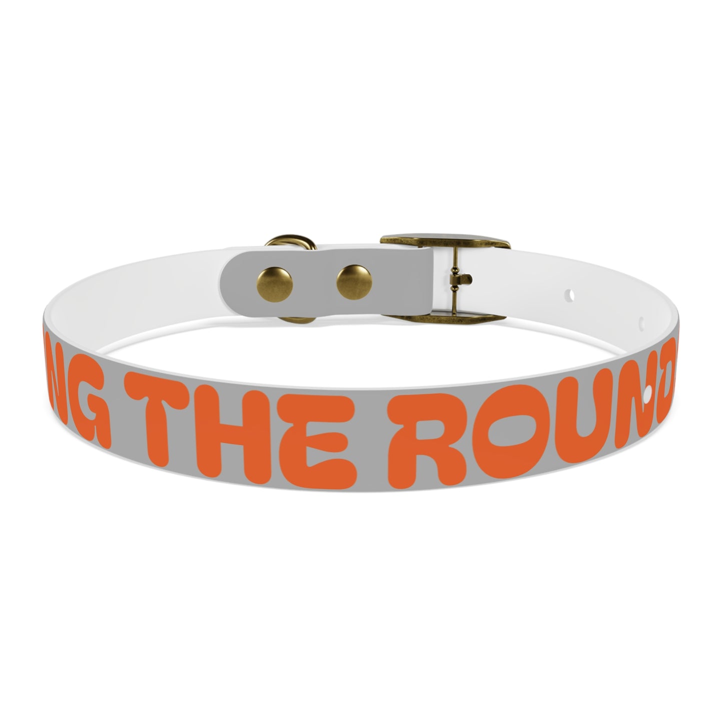 Making The Rounds Grey with Orange Dog Collar