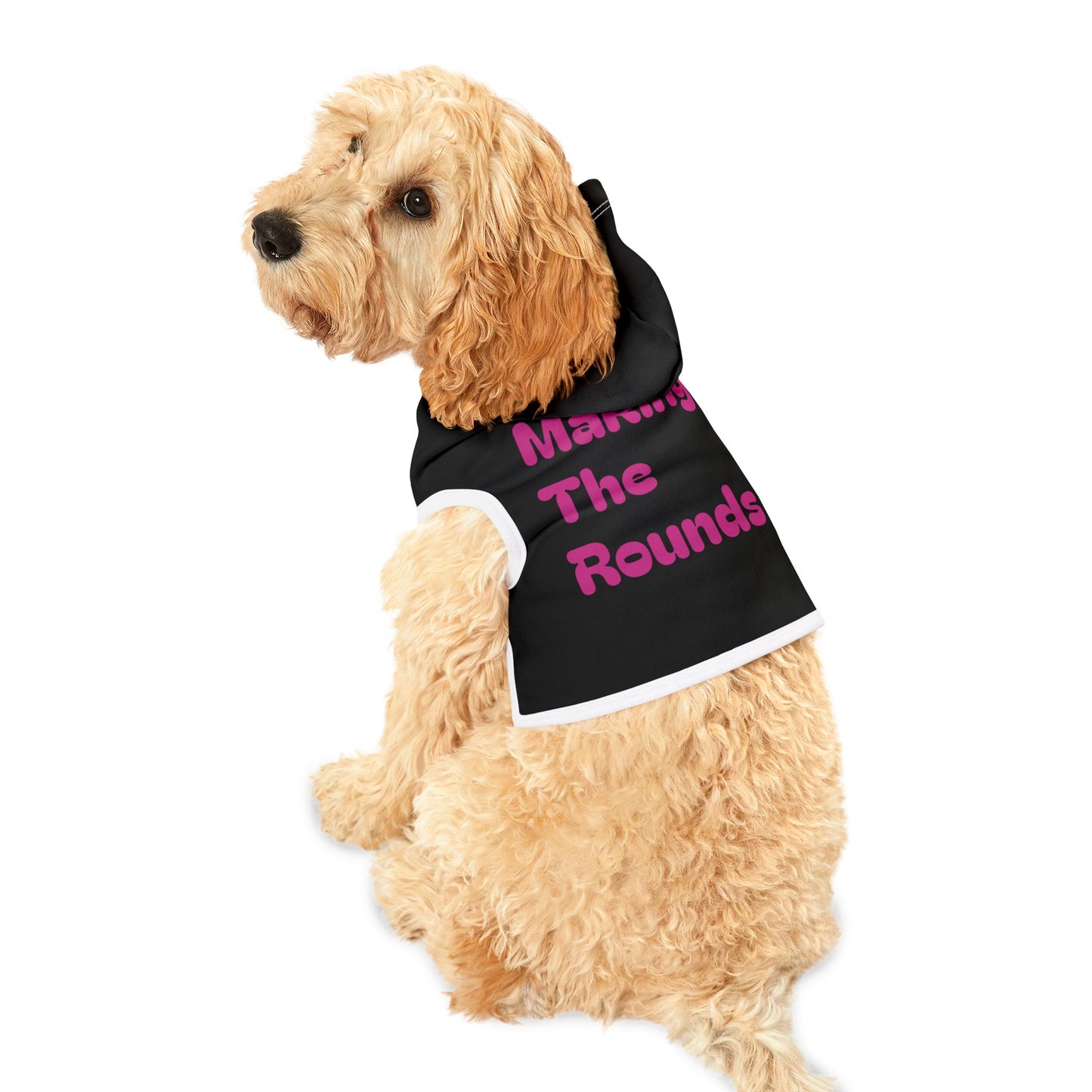 Making The Rounds Black With Pink Pet Hoodie