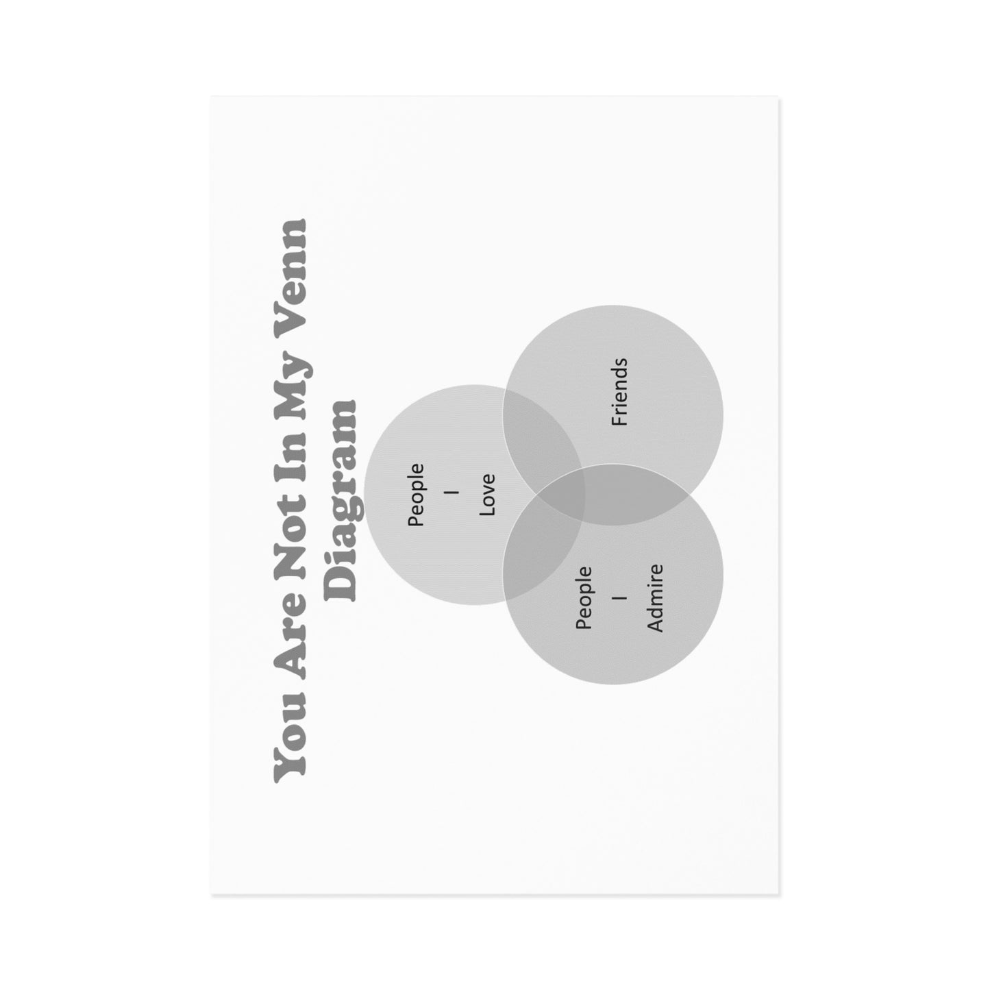 You Are Not In My Venn Diagram black / grey Art Postcards