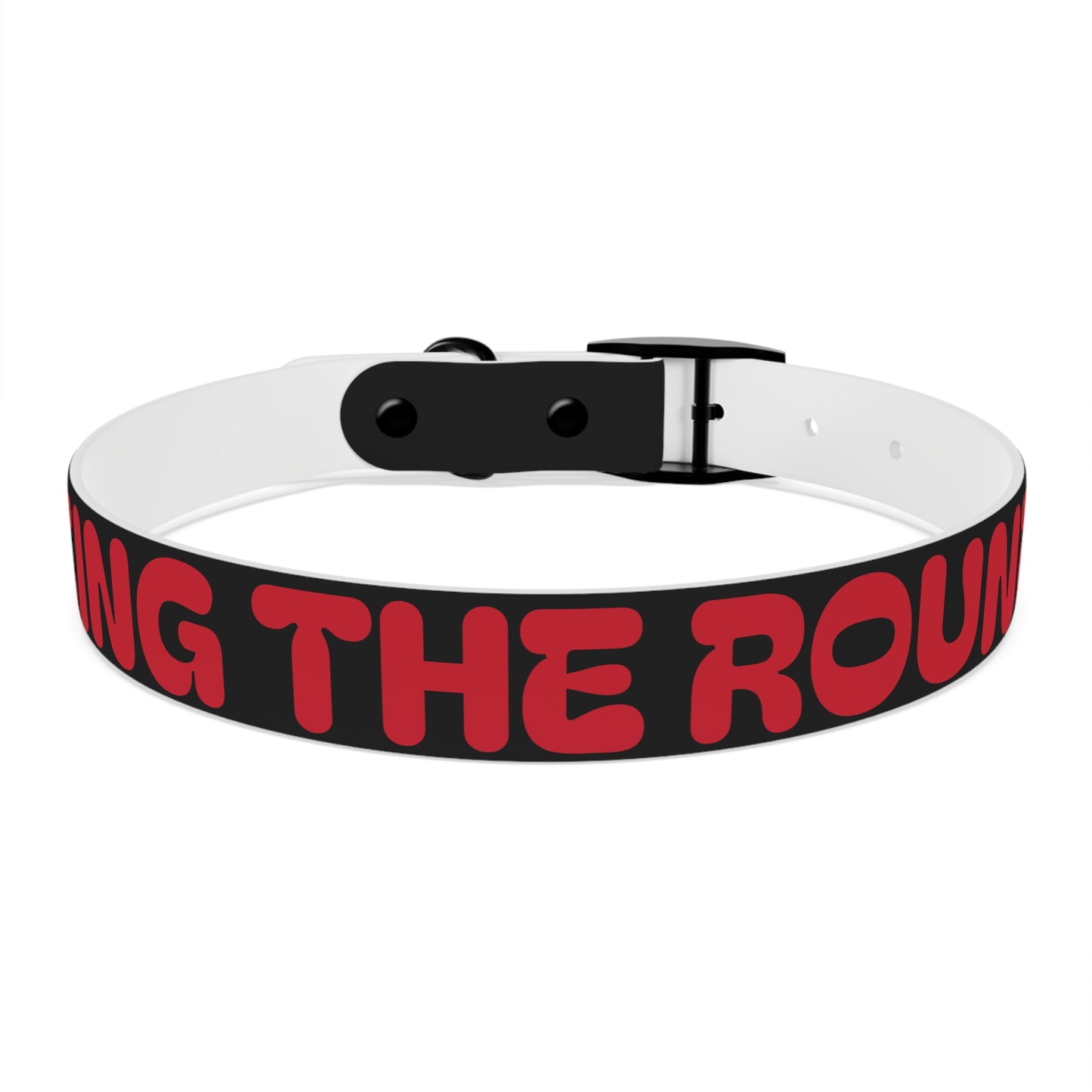 Making The Rounds Black with Red Dog Collar