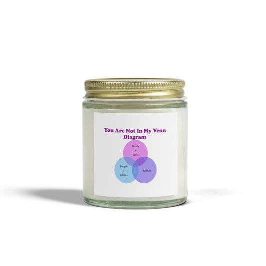 You Are Not In My Venn Diagram Blue / Purple Scented Candles, Coconut Apricot Wax (4oz, 9oz)