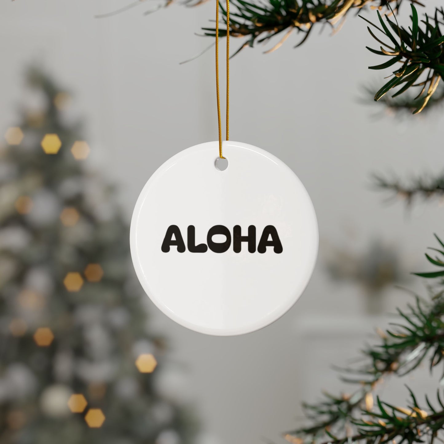 Aloha Black Decorative Ceramic Ornaments, Double-Sided (1pc, 3pcs, 5pcs, 10pcs)